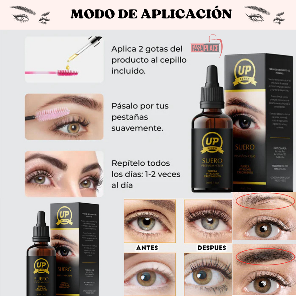 Serum UP PRO*: "Crecimiento de Pestañas y Cejas 100% Efectivo"