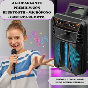 ALTOPARLANTE PREMIUM CON BLUETOOTH + MICROFONO + CONTROL REMOTO